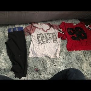 2 shirts /1 pair of yoga pants $5 for all
